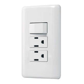 Interruptor + tomacorrente doble blanco volteck basc